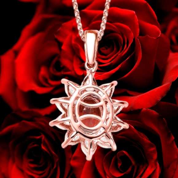 NWT RED ROSE APATITE & MOISSANITE NECKLACE IN ROSE GOLD OVER STERLING SILVER - Picture 11 of 12